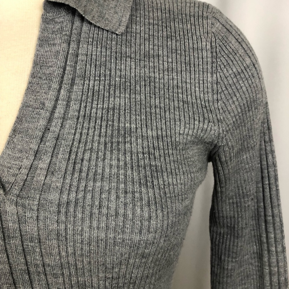 SO Grey Ribbed Collared Sweater - Picture 5 of 6